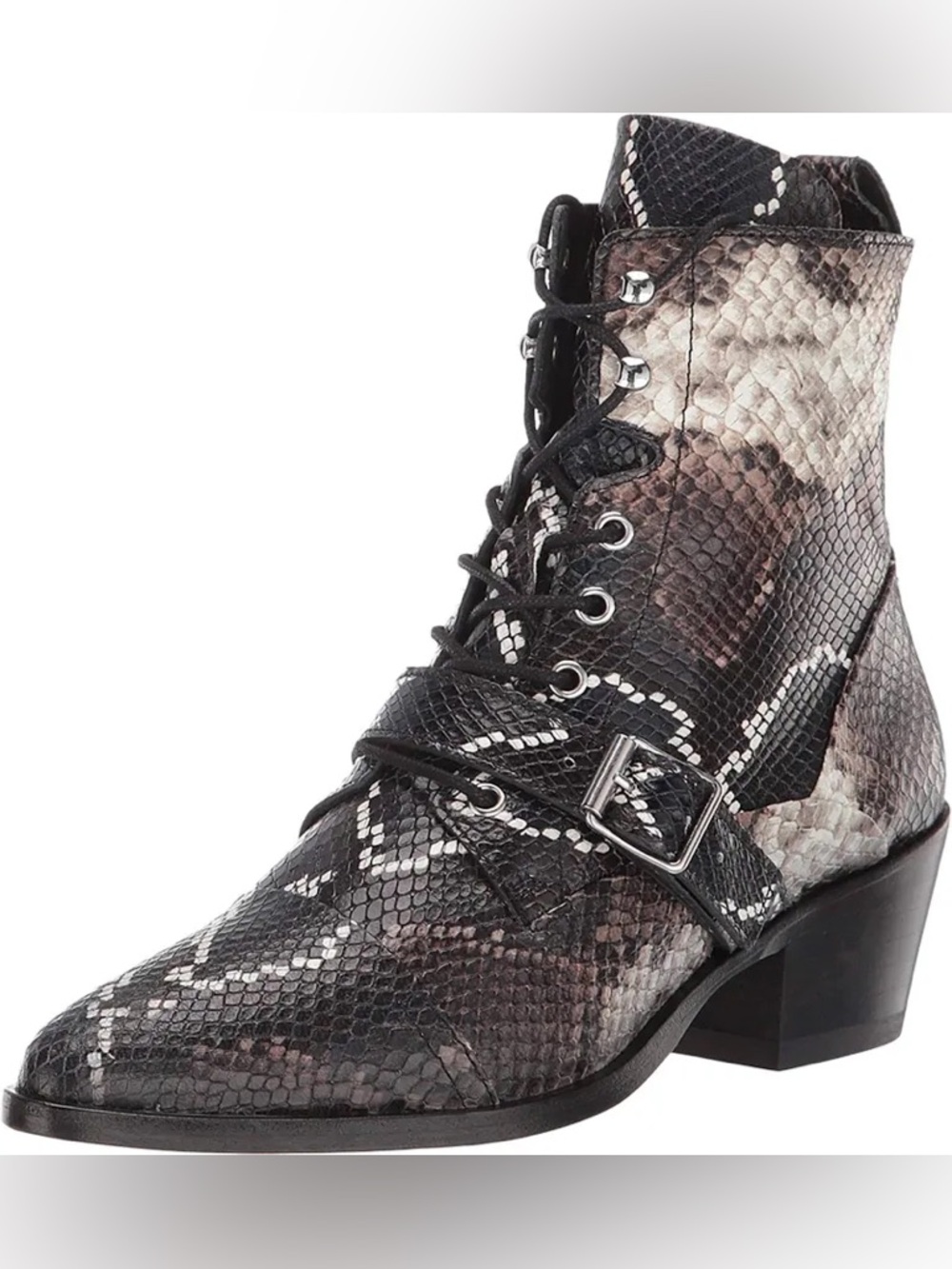 Brand New! Allsaints sz39 snakeskin style leather western boots. smoke/pet free